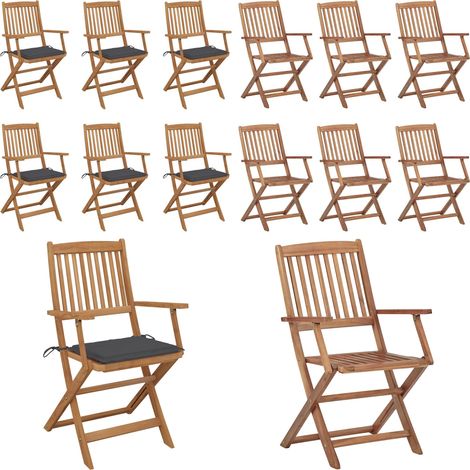 Klappbare Gartenstühle 6 Stk. mit Kissen Massivholz Akazie - Gartensaßsessel - Gartenstühle - Klappstühle - Holzstühle - Outdoor Möbel - Home & Living (1/5)