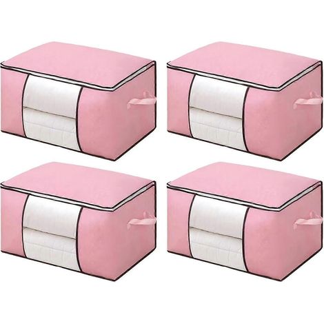 Sac de rangement pour vêtements, boîte de rangement pliable pour couvertures en tissu, organisateur de penderie avec fenêtre transparente
