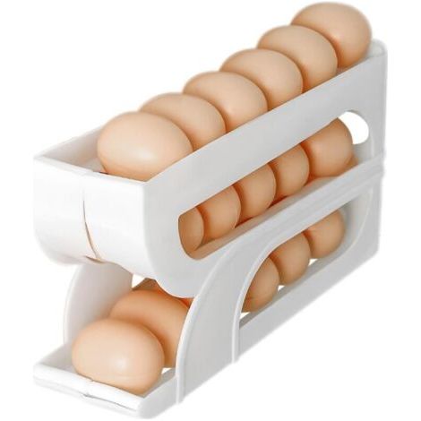 3 Niveaux Distributeur Oeuf Frigo, Récipient De Stockage D'oeufs À Roulement Automatique Économiser L'espace,Support D'oeufs Peu Encombrant Pour Le Réfrigérateur Et Le Comptoir