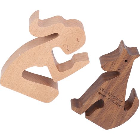 Ornements Bois en Hommage aux Chiens, Cadeaux de Deuil Animal, Souvenir Sympathie 14x10,5x2cm (1/5)