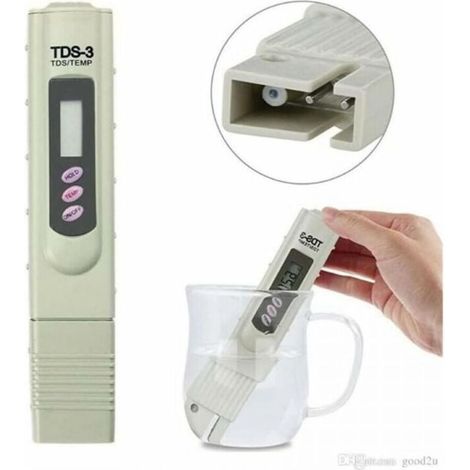 Mètre TDS-3 de l‘Eau potable LCD Numérique Portable Testeur Mètre de Qualité de l'Eau Stylo de Température et PPM Testeur de Pureté de l'Eau 0-9990 PPM Eau Potable Culture Hydroponique (1/4)