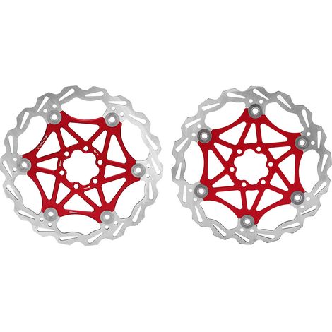 Disque de frein flottant 160/180/203mm pour VTT - Plaquettes de frein vélo accessoires cyclisme (Rouge 180mm) (1/5)