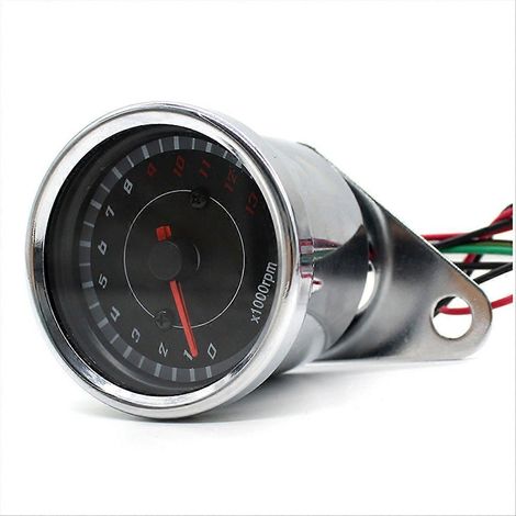 12-V-Gleichstrom-Motorraddrehzahlmesser mit blauer LED-Hintergrundbeleuchtung, analoger Drehzahlmesser bis 1000 U/min, Drehzahlmesser für Motorräder (1/5)