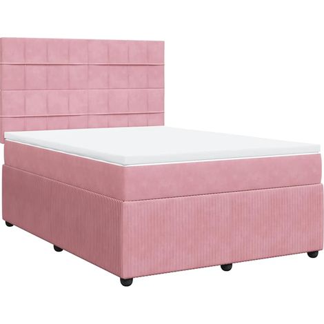 Maison Exclusive - Boxspringbett mit Matratze Rosa 140x200 cm Sam