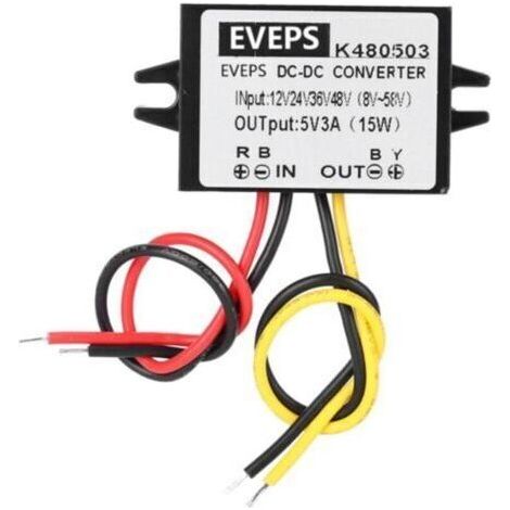 DC-DC 12V/24V/36V/48V à 5V 3A Buck Converter Module d'alimentation abaisseur (1/4)