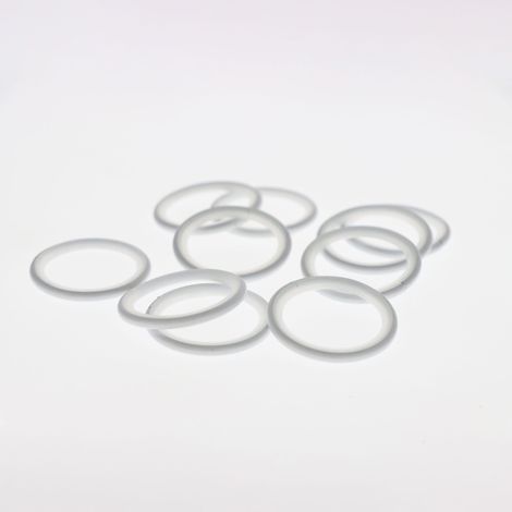 Lot de 10 anneaux avec insert pour rideaux de 35x42mm en Blanc Mat - Boulet (1/4)