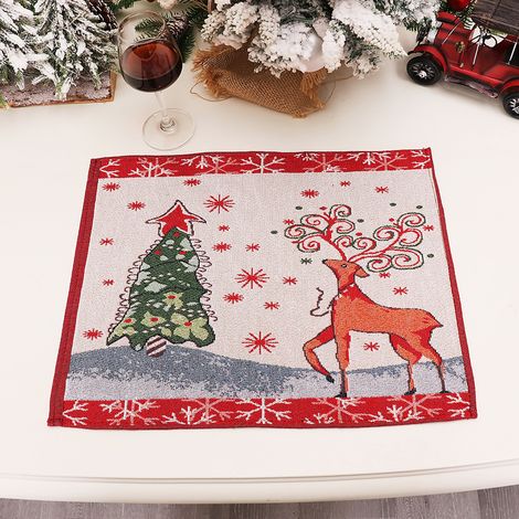 Sets de table de Noël, sets de table décoratifs pour la table, sets de table de Noël résistants à la chaleur et lavables (1/2)