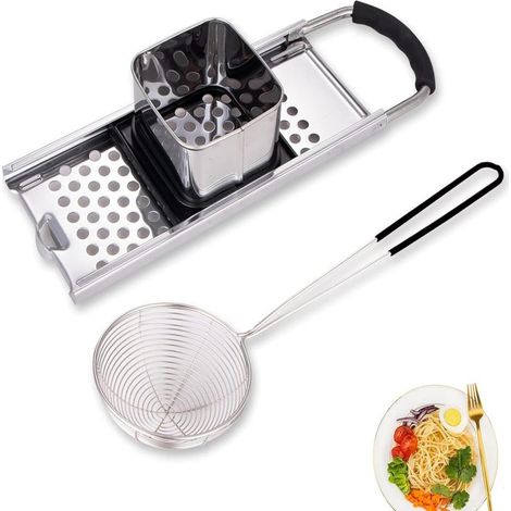 Machine à pâtes en acier inoxydable de haute qualité (avec poignée et cuillère en plastique élargies) Adaptable à la cuisson en casserole Argent