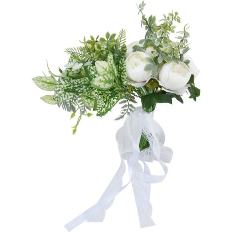Künstlicher Seidenblumenstrauß für die Braut, Hochzeitsdekoration, Foto-Requisiten, Hochzeitsszene, Wohnzimmer, Schlafzimmer, weiß (1/5)