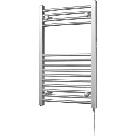 Zennor - Chrome Electric Towel Rail H800mm x W500mm Curved 200w Standard (1/3)