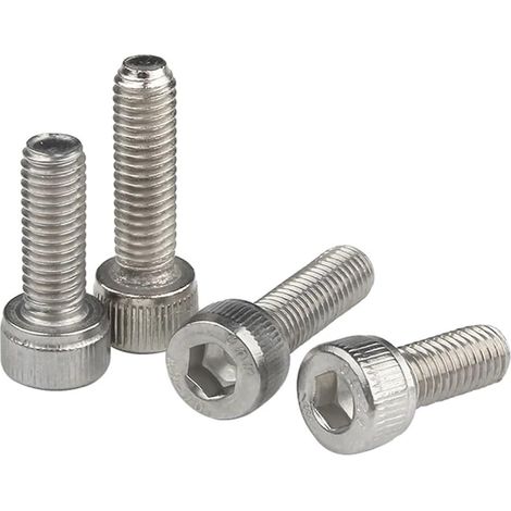 Vis à tête cylindrique creuse en acier inoxydable avec filetage complet, M3, M4, M5, M6, M8, extra