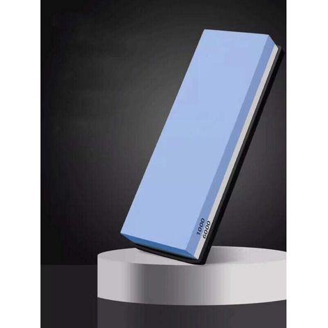 Schleifstein Körnung 1000/6000, 2-in-1 Profi-Messerschärfer, doppelseitiger Schleifstein mit rutschfester Silikonbasis und Winkelführung (1/4)