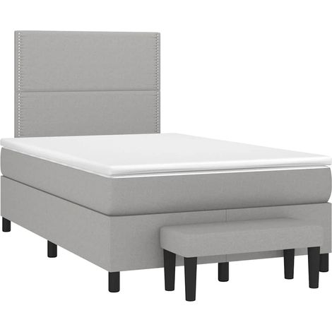 Maison Exclusive - Giroletto a Molle con Materasso Grigio Chiaro 120x190cm Tessuto (1/5)