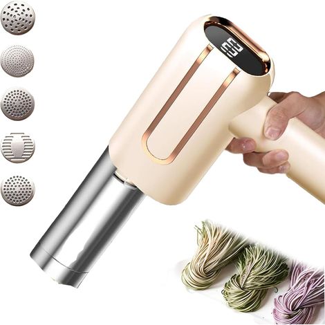 Machine à PâTes, 40w Machine A Pate éLectrique 4000 Mah Machine A Pates Fraiche Portable Presse à PâTes Avec 5 Modes Pour La Maison Le Camping En Plein Air Le Restaurant