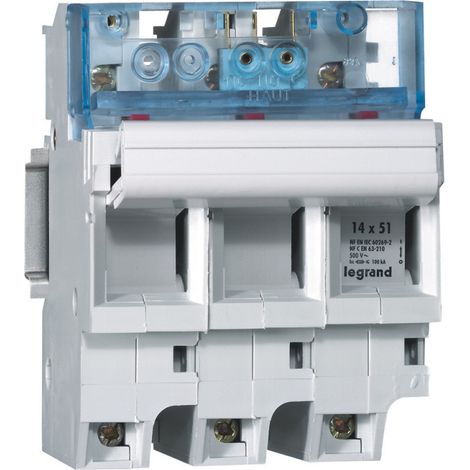 Coupe-circuit sectionnable SP51 pour cartouche industrielle 14x51mm 3 Pôles avec microrupteur LEGRAND 021536
