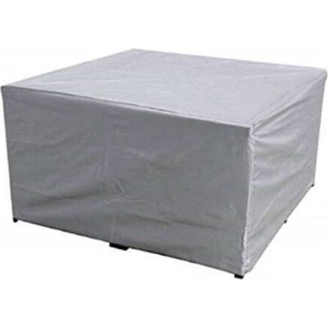 Housse de protection pour mobilier de jardin, tissu Oxford 210D, imperméable, coupe-vent, résistant aux UV, durable, pour table et chaises, argentée, 140 x 140 x 90 cm (1/5)