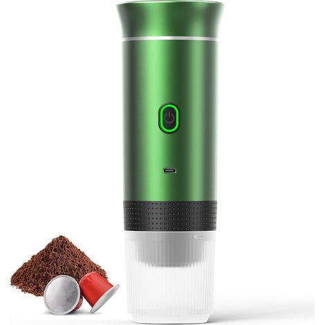 Machine café espresso portable 3 en 1 rechargeable multi capsules vert (1/5)