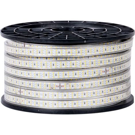 Ruban LED de chantier 50m 15W/m étanche IP65 – Éclairage blanc froid 5000K – Sécable tous les 50cm – Câble H07RN-F 2m – Woltz (1/5)