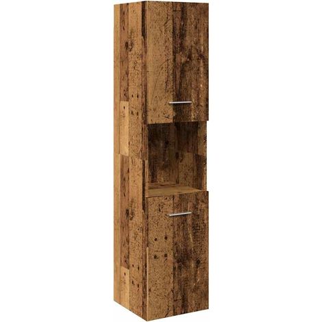 Armario pared baño madera ingeniería envejecida 30x30x130 cm vidaXL