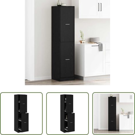 vidaXL Meuble de rangement - Cabinet de Pharmacie Chêne noir 40 x 41 x 174.5 cm (1/5)