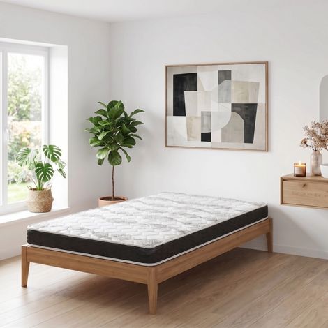 Matelas pas cher 90x200 cm - Épaisseur 12 cm - Matelas 1 personne - adapté aux dortoirs, aux locations, aux chambres d'hôtes et aux visites d'amis (1/5)