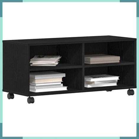 861981 Meuble TV Noir 90 x 35 x 40,5 cm Bois d'ingénierie (1/5)
