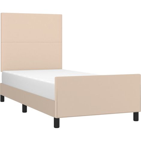 Estructura cama sin colchón cuero sintético capuchino 90x200 cm vidaXL (1/5)
