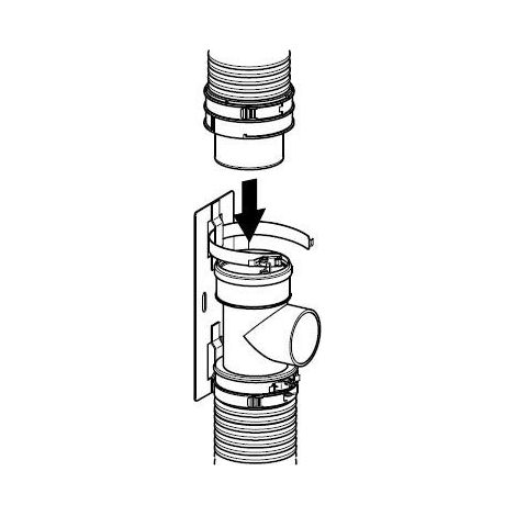 Vaillant Set 7 Raccordo a T DN 100 per racc. gas di scarico 80/125 per tubo gas di scarico fless. DN 100,PP, 0020016408