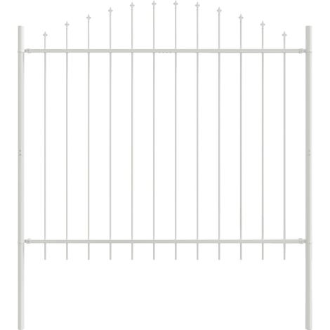 Maison Exclusive - Gartenzaun 7 pcs Weiß 170 x 165 cm Pulverbesch
