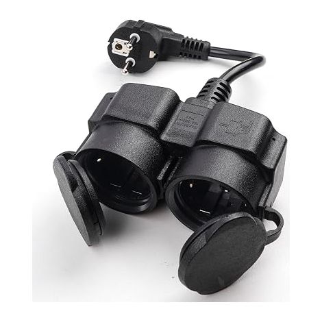 Klarlight 16A Waterproof IP44 Outdoor Power Strip with 2 Schuko Sockets (1/5)