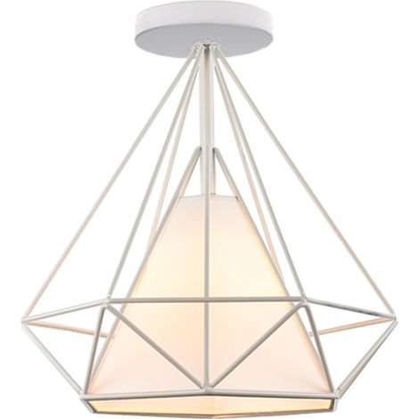 Nostalgia Antique Chandelier Retro Vintage Ceiling Lights Diamond Industrial Ceiling Light For Bar Cafe White 25Cm