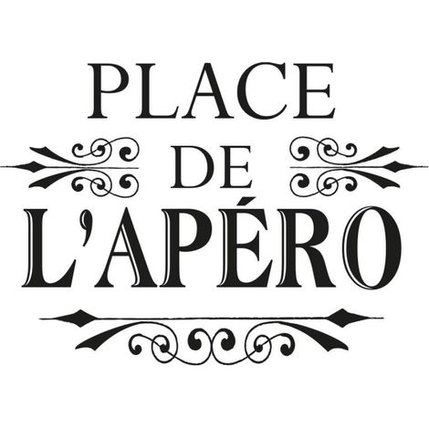Sticker mural citation "Place de l'apéro" – Dimensions 70x20 cm – Application sur surfaces lisses – Ambiance conviviale – Sud Trading