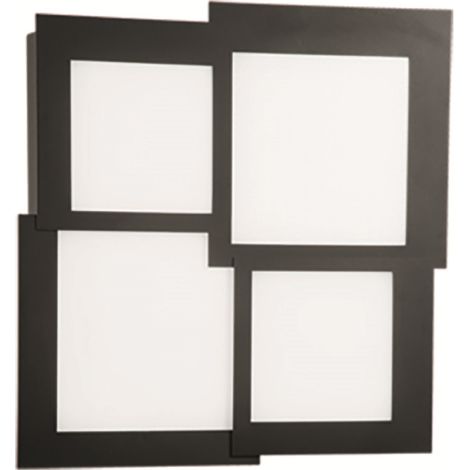 Plafoniera Led in metallo Nero e diffusore in acrilico PASSPARTOU 57x57 cm (1/4)