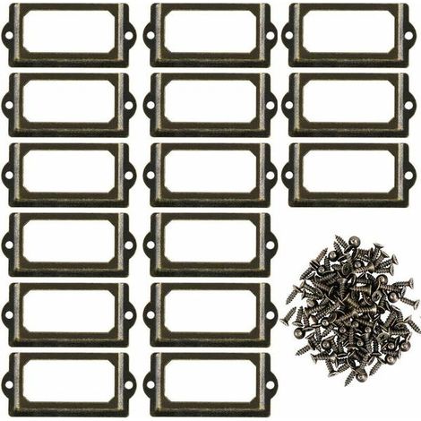 30 porte-étiquettes métalliques pour meubles, tiroirs, armoires, cartes (1/5)