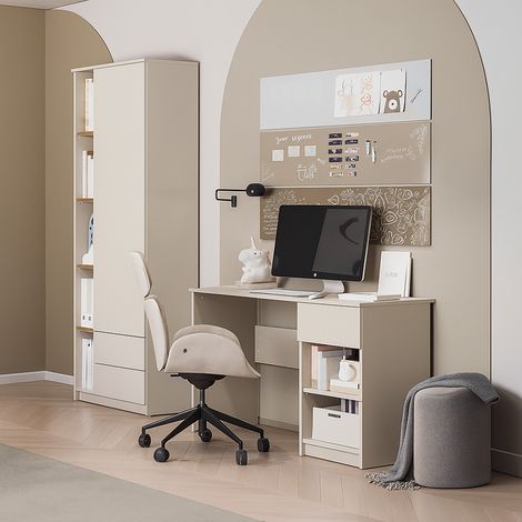 Jugendzimmer Set 2-teilig FIER-129 mit Schreibtisch in kaschmir mit Eiche (1/5)