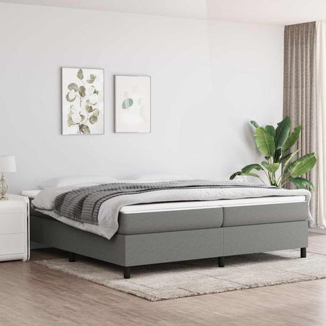 Sommier à ressorts de lit - Sommier pour Adulte et Enfant - Gris foncé 200x200 cm Tissu BV282728 - BonneVie (1/5)