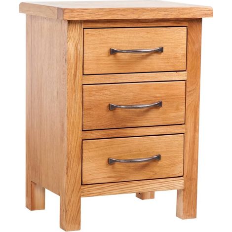 Nachttisch mit 3 Schubladen 40x30x54 cm Massivholz Eiche