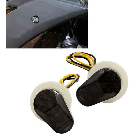 Clignotants Moto LED 2 Pièces, Verres Transparents, Feux Indicateurs Ultra Lumineux pour Motocycle (1/5)