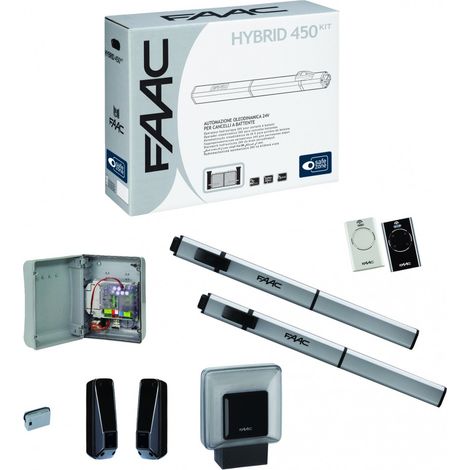S450H - Kit Hybride 24V Integral (Version 2023) Avec Deux Operateurs S450H Cbac FAAC