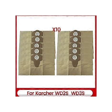 Lot de 10 sacs à poussière pour aspirateur Karcher WD2S WD3S - Accessoires - Sacs en papier - Pièces de rechange 9.771-350.0 (1/5)