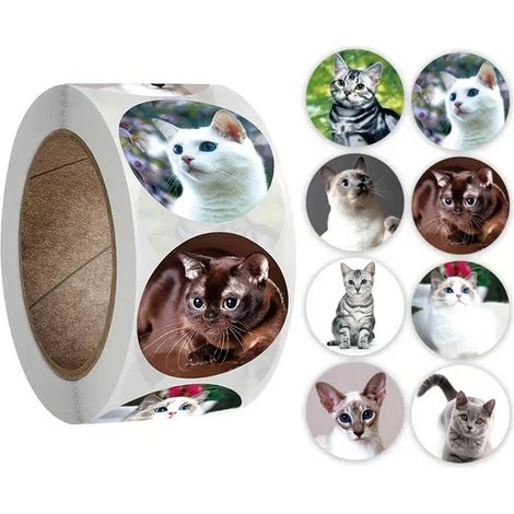 500 Autocollants Post-it Adorables Chats - Cadeau Original Bureau (1/5)
