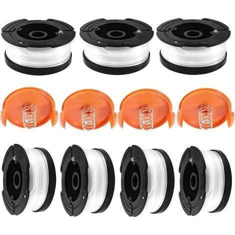 Bobine Fil Coupe Bordure pour Black et Decker Coupe-Bordures, Bobines A6481 A6485 Compatible avec Black et Decker Af-100, 7 Bobine de Fil Debroussailleuse avec 4 Couvercle de Bobine et 4 Ressort (1/5)