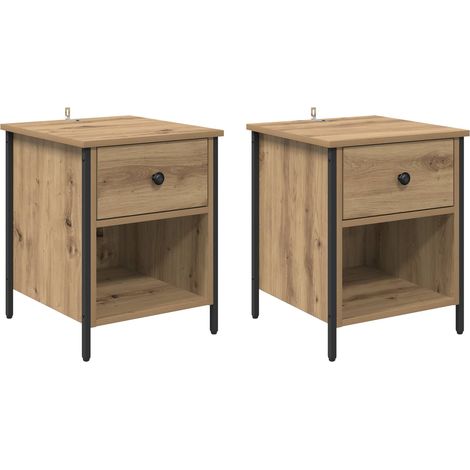 Maison Exclusive - Nachttisch 2 pcs Artisan-Eiche 40 x 42 x 50 cm