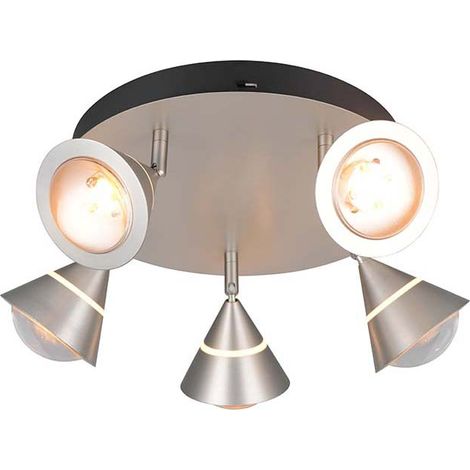 Deckenleuchte Deckenlampe Wohnzimmerlampe Nickel matt schwenkbar H 16,5 cm