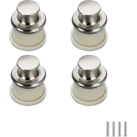 4 pièces Bouton poussoir encastré invisible, poignée cachée pour placard, tiroir, cuisine et porte. Modèle à trou unique pour meubles.