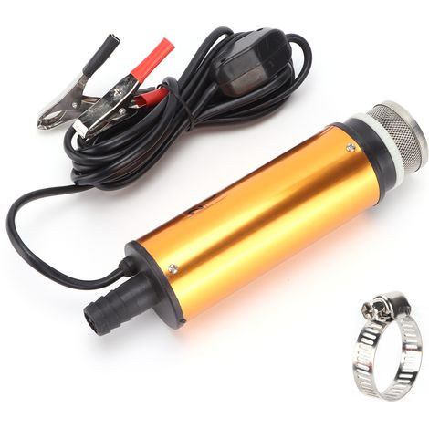 Pompe électrique portable 24V DC pour transfert de carburant, coque en alliage d'aluminium, mini pompe pour gasoil et eau (1/5)