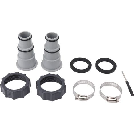 Adaptateur de tuyau de piscine 2 pièces avec collier adaptateur de tuyau de pompe à connexion filetée de remplacement pour Intex Fit ARU (1/5)