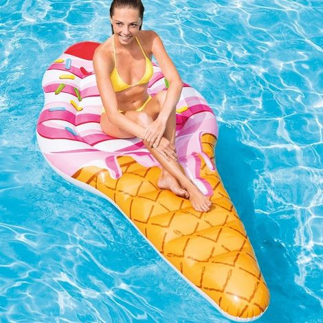 TRADE SHOP - Materassino Isola Gonfiabile Cono Gelato In Pvc Mare Piscina 224x107cm - (1/3)