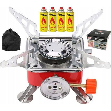 FORNELLO A GAS PICCOLO MINI PORTATILE + 4 CARTUCCE DI GAS