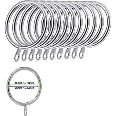 Set mit 50 Metall-Gardinenringen für Gardinen und Gardinenstangen